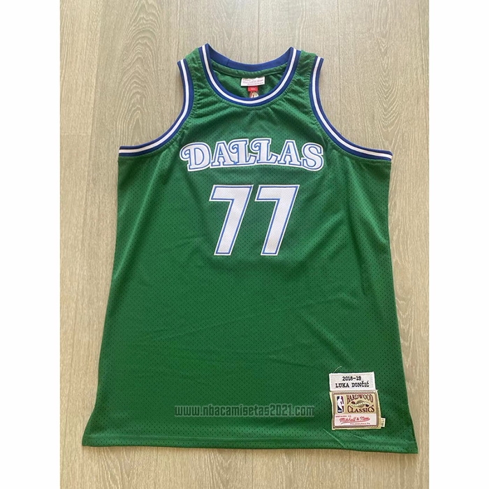 Camiseta Dallas Mavericks Luka Doncic #77 Mitchell & Ness 2018-19 Verde